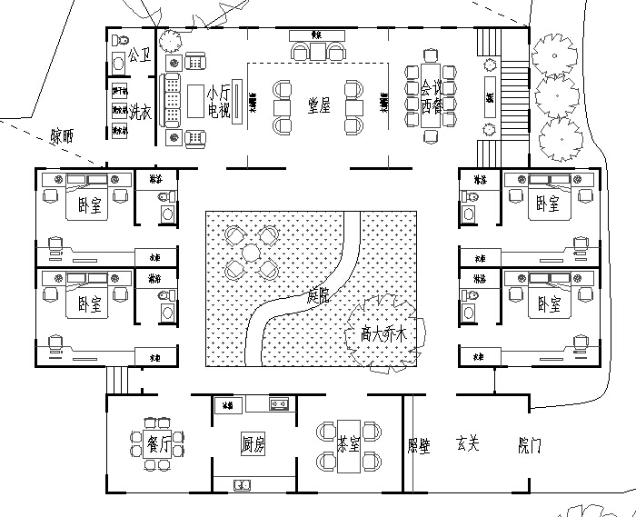 古建四合院設(shè)計效果圖,古建四合院設(shè)計