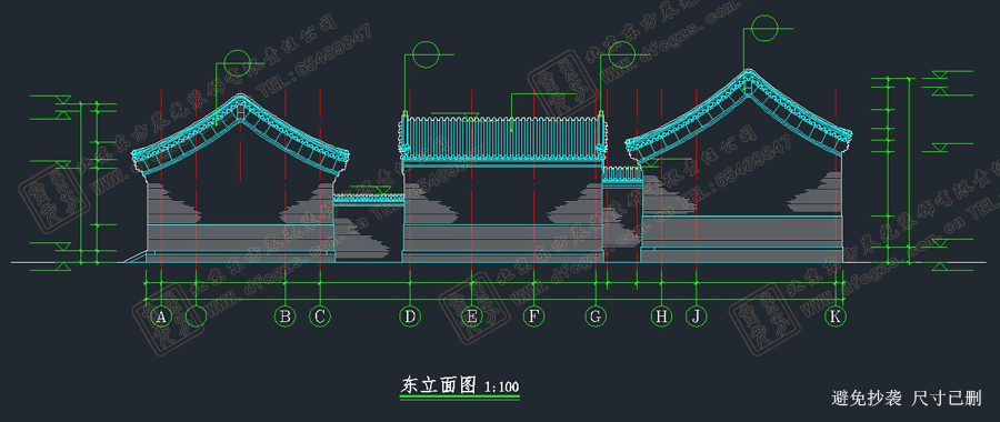 仿古中式施工圖