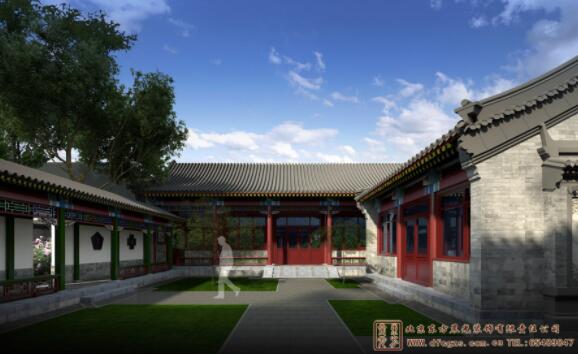 仿古中式四合院建筑圖紙設計